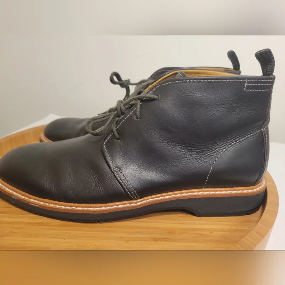 COLE HAAN MENS MORRIS BLACK LEATHER LACE UP CHUKKA BOOTS 8.5 - Picture 5 of 14